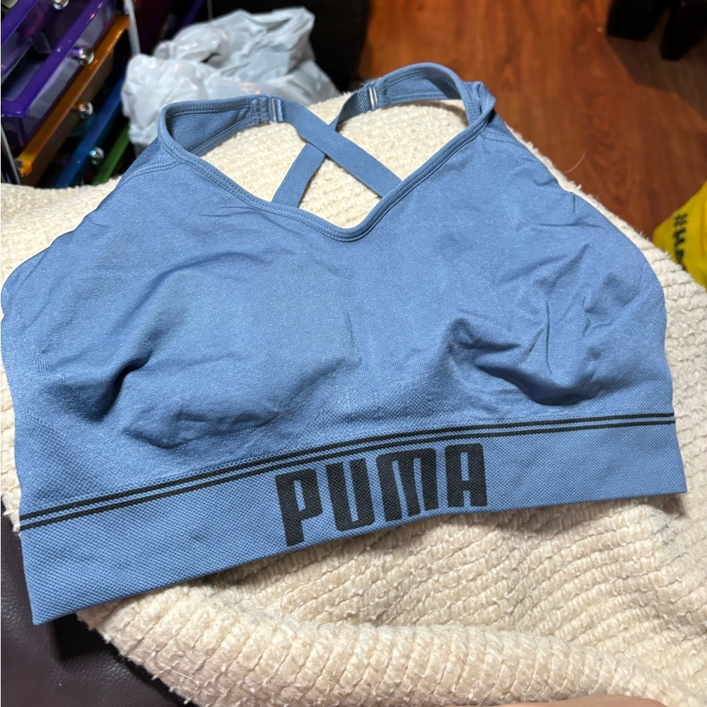 Puma Blue Wireless Full Coverage Multiway Pullover Bra Size L. New Without Tags - Picture 1 of 3